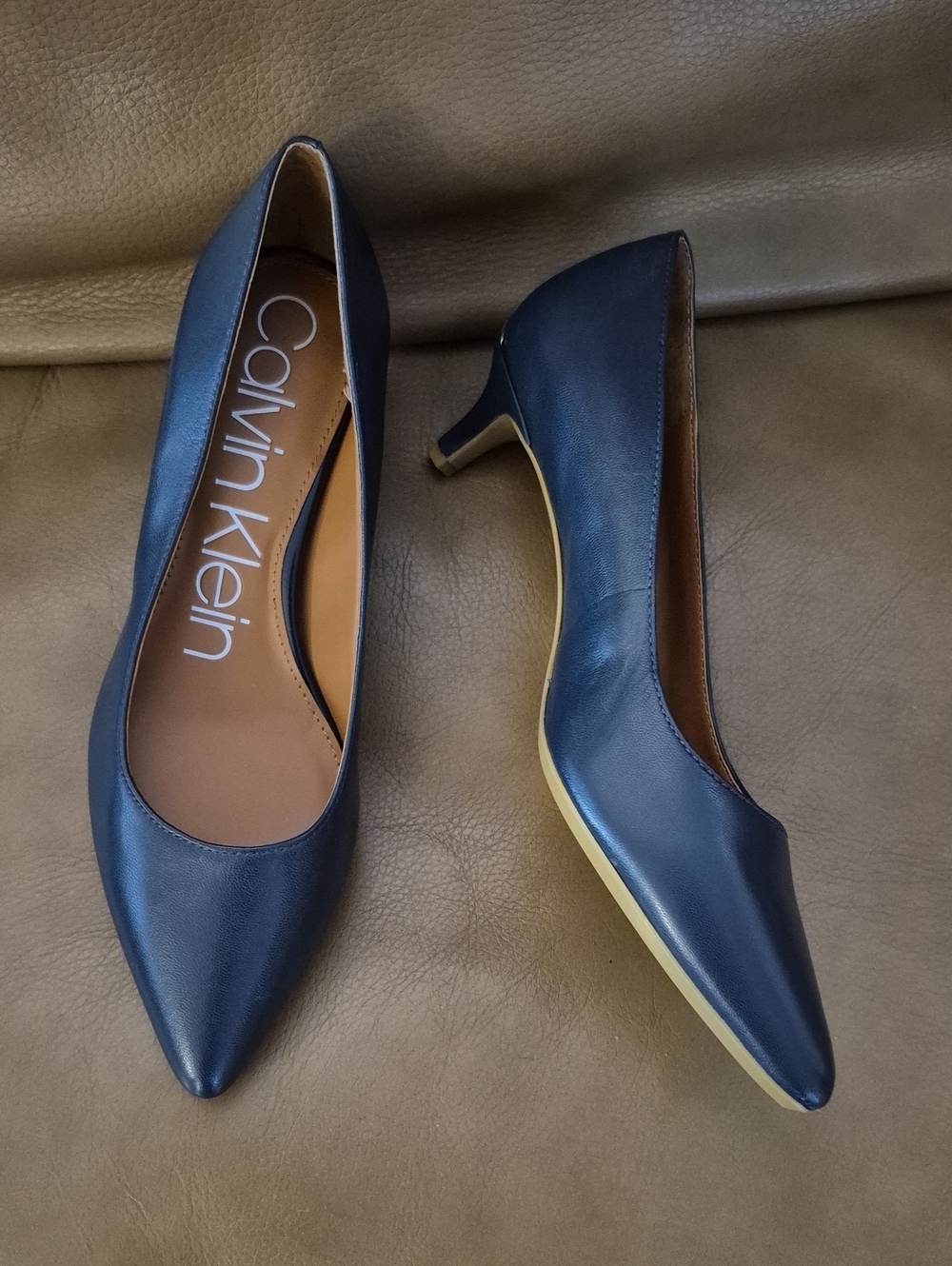 Calvin Klein Navy Kitten Heels Size 8.5